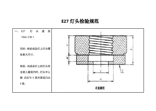 E27灯头检验规范