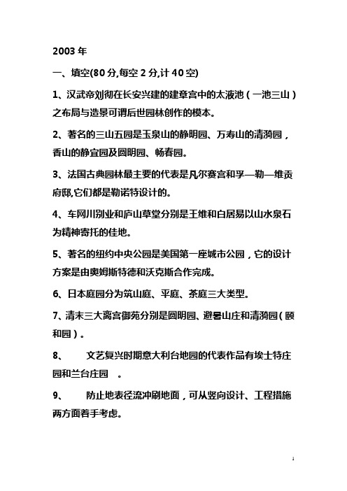园林理论考试复习资料讲解
