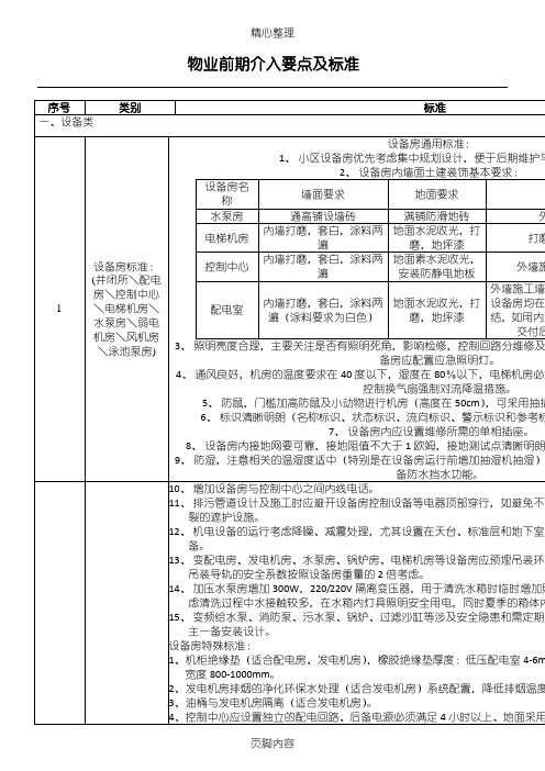 物业前期介入要点及标准
