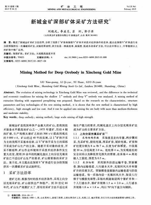 新城金矿深部矿体采矿方法研究