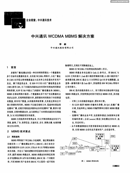 中兴通讯WCDMA MBMS解决方案