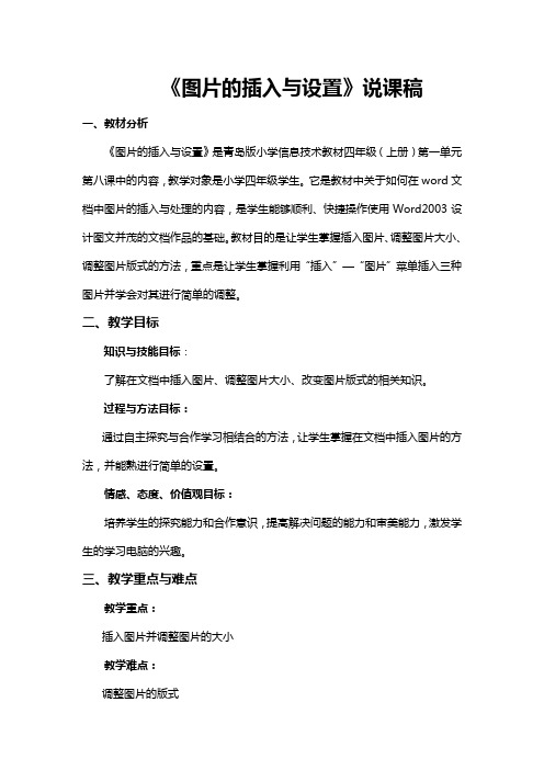 《图片的插入与设置》说课稿