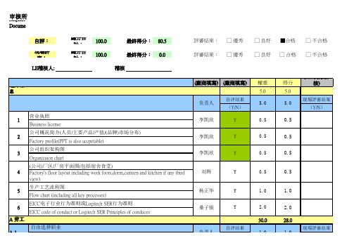 复本 MR供应商EICC稽核清单