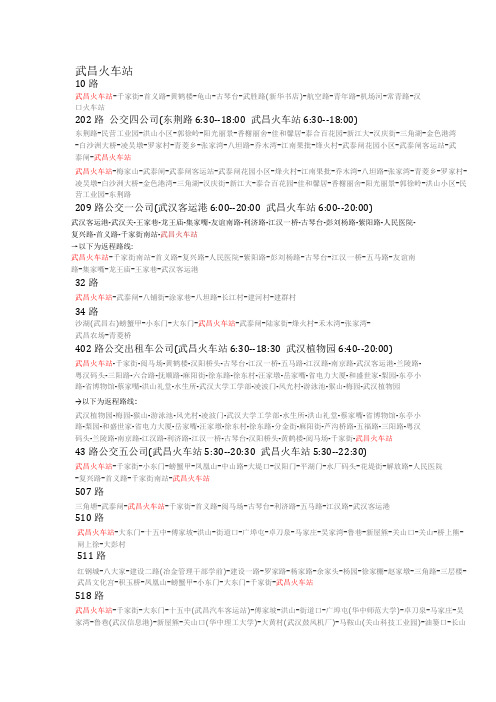 武昌火车站公交线路