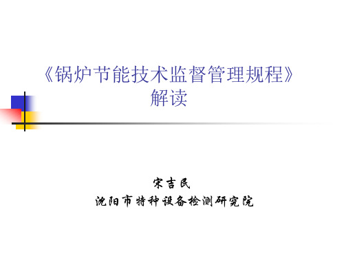 《锅炉节能技术监督管理规程》解读