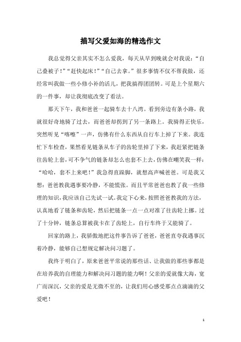 描写父爱如海的精选作文