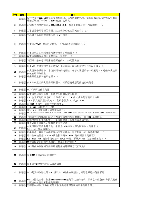 互联网网络基础知识试题