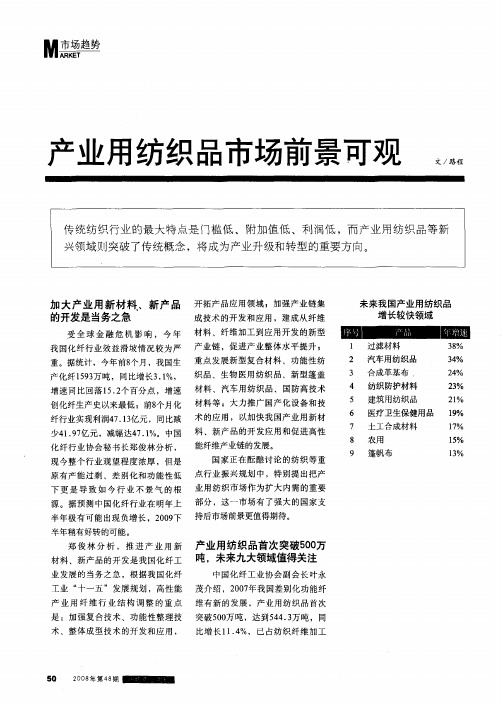 产业用纺织品市场前景可观