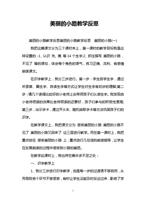 美丽的小路教学反思
