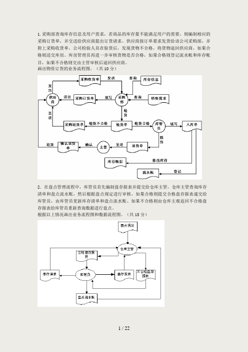 管理信息系统数据流程图和业务流程图和E-R图
