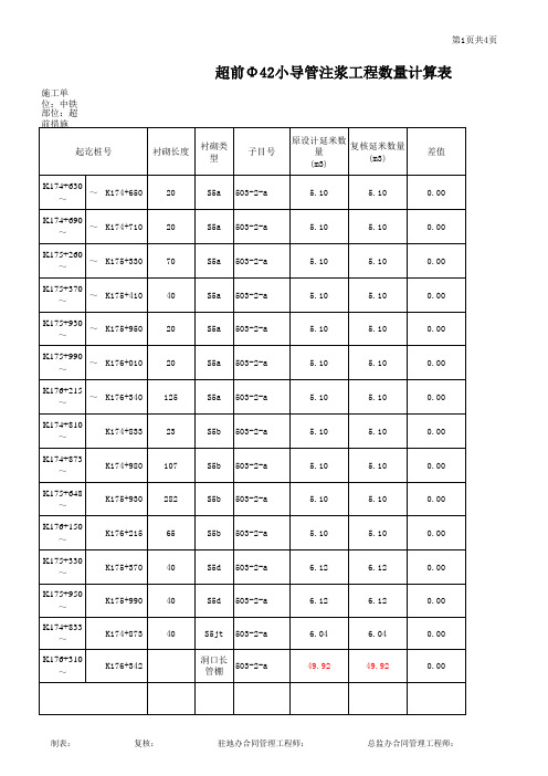 503-2-a超前Φ42小导管注浆计算书