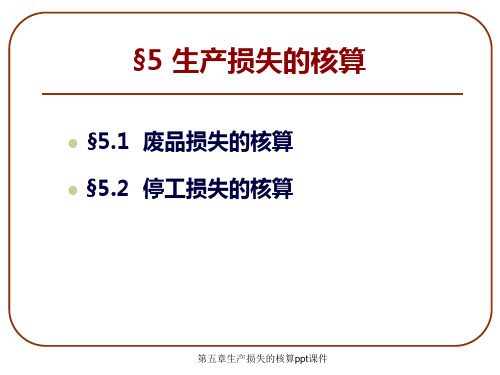 第五章生产损失的核算ppt课件