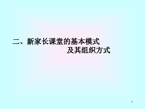 家长沙龙的组织方式 共38页PPT资料
