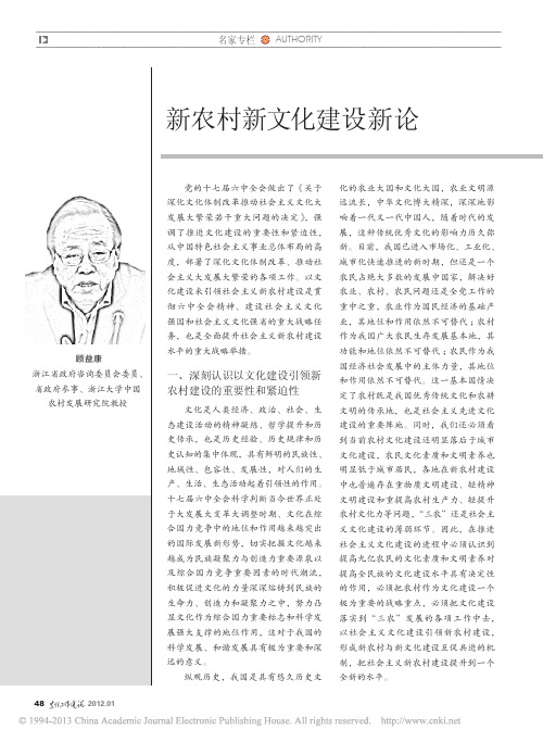 新农村新文化建设新论_顾益康