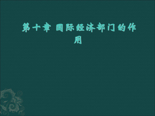第十章国际经济部门的作用