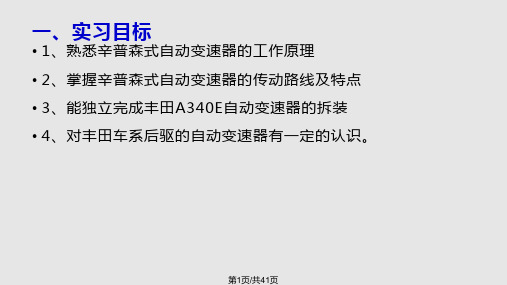 AE自动变速器的拆装检修PPT教学课件