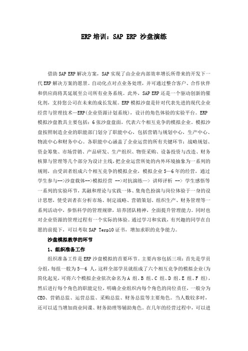 SAP ERP 沙盘演练详解