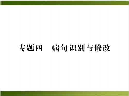 中考语文专项复习课件专题四 病句识别与修改精品PPT(共41张PPT)