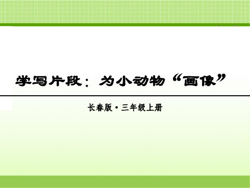 长春版三年级语文上册 学写片段：为小动物“画像”【新版】