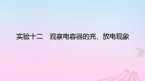 高考物理一轮复习第九章静电场实验十二观察电容器的充放电现象课件