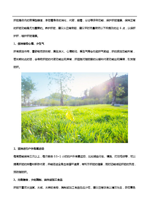 了解水飞蓟作用,做好这6点,肝脏更健康!