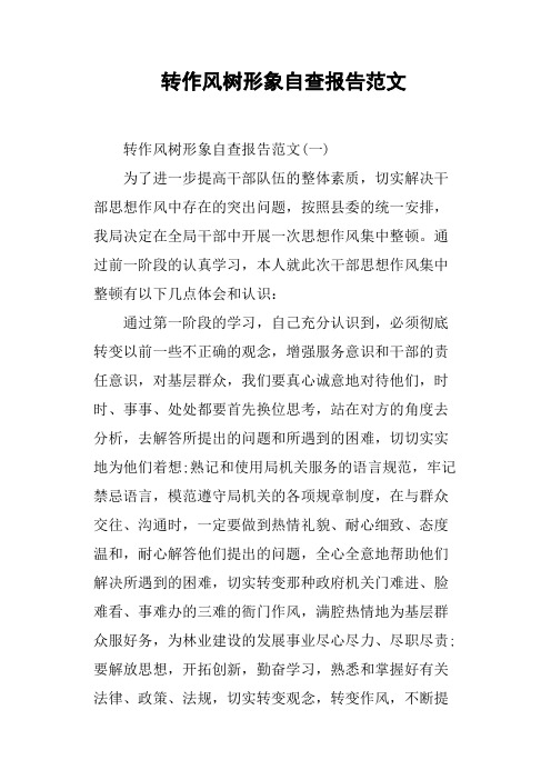 转作风树形象自查报告范文 