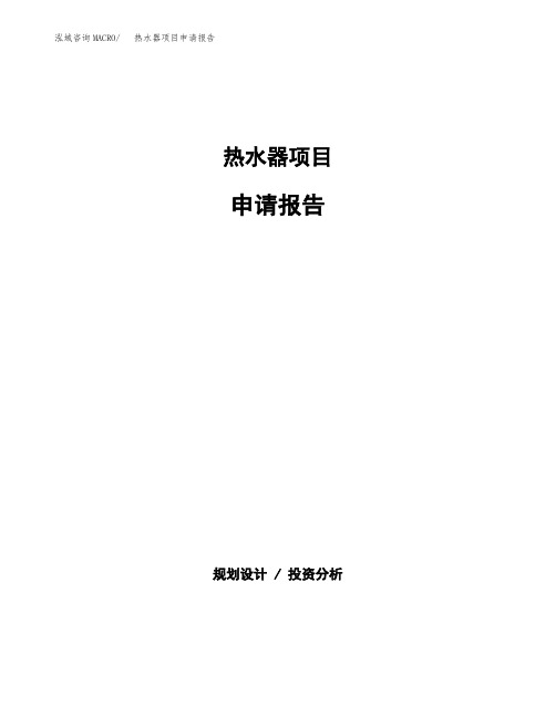 热水器项目申请报告参考模板(word下载可编辑) (1)