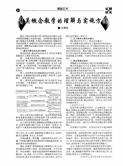 有关概念教学的理解与实施方法