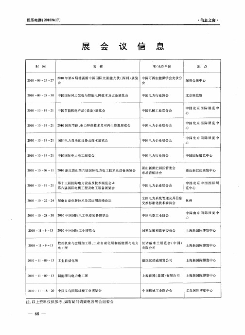 展会议信息
