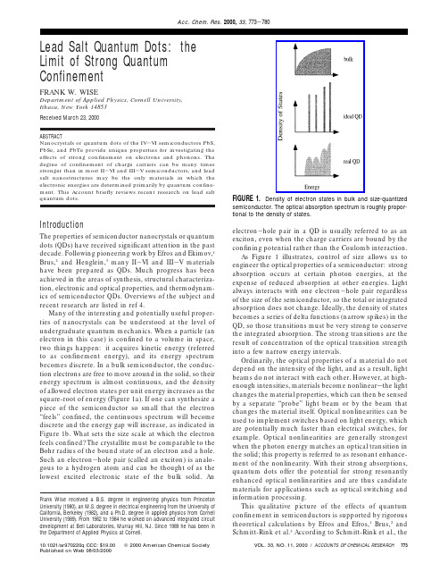 Lead Salt Quantum Dots the Limit of Strong Quantum Confinement