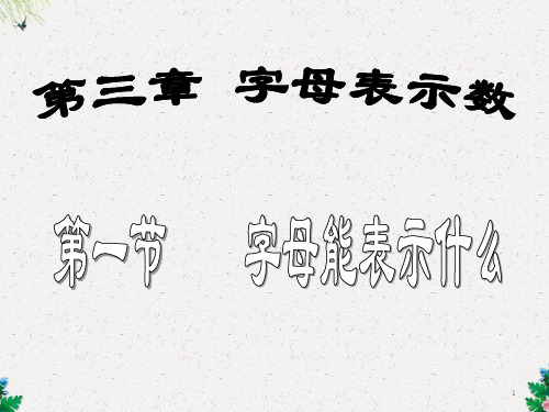 北师大版数学七年上册 3.1 字母表示数课件