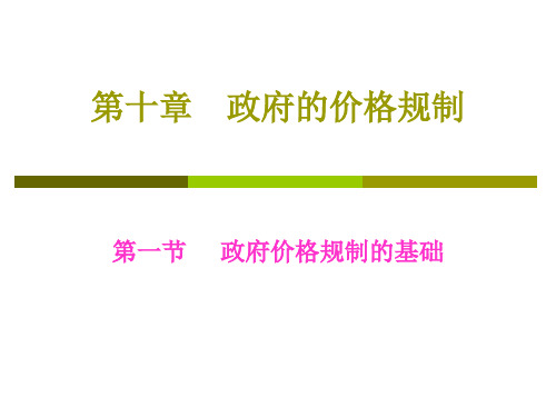 政府的价格规制