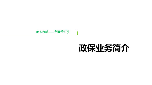 团体保险政保业务介绍发展概况34页