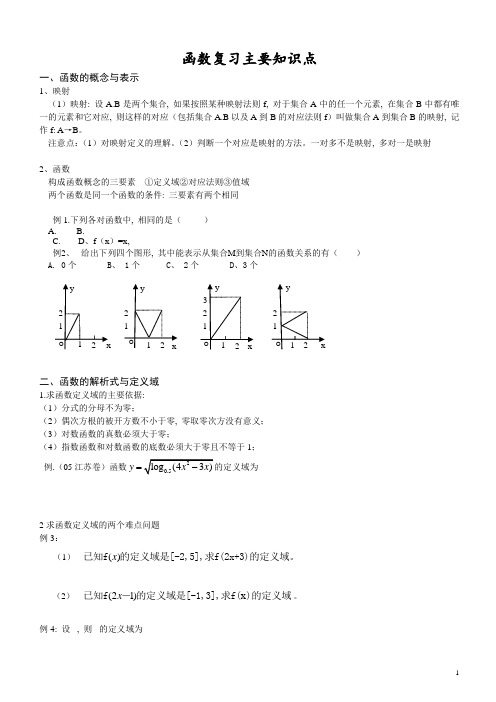 高一数学：函数知识点总结