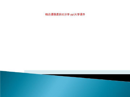 精品课程通信经济学-ppt大学课件