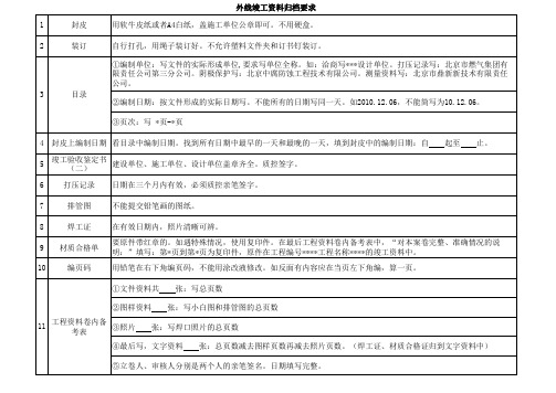 外线竣工资料要求