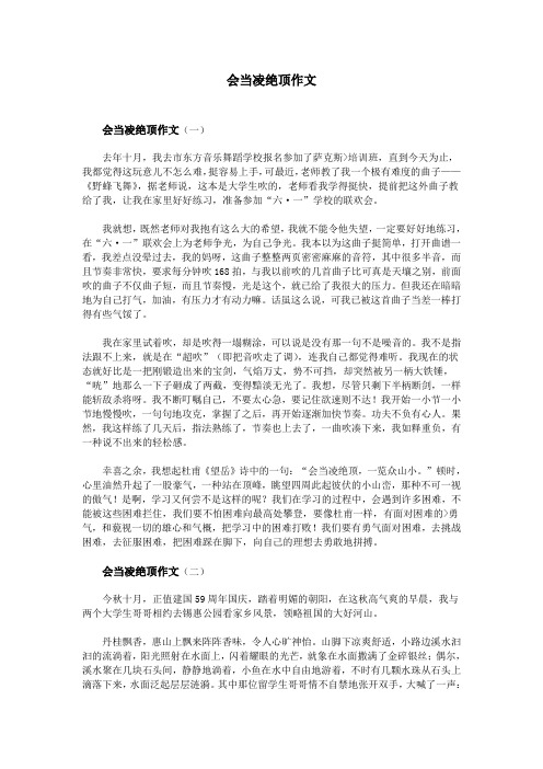会当凌绝顶作文