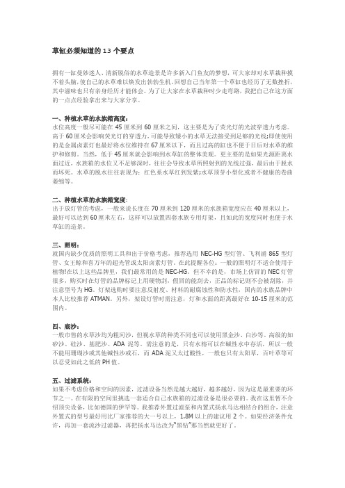 草缸必须知道的13个要点