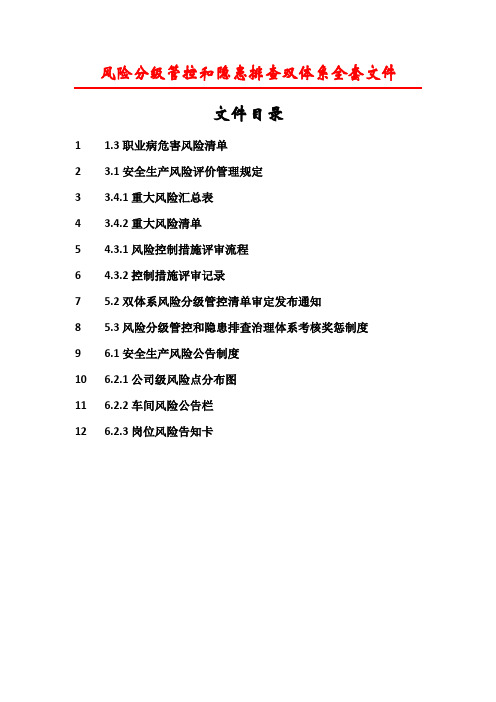 风险分级管控和隐患排查双体系全套文件