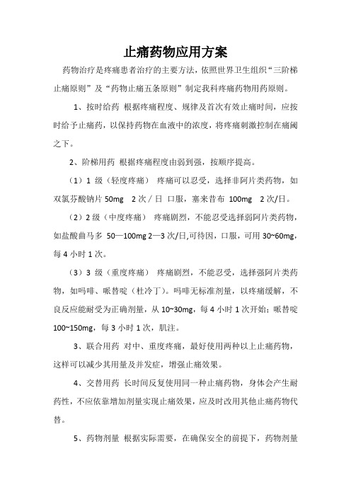 止痛药物应用方案