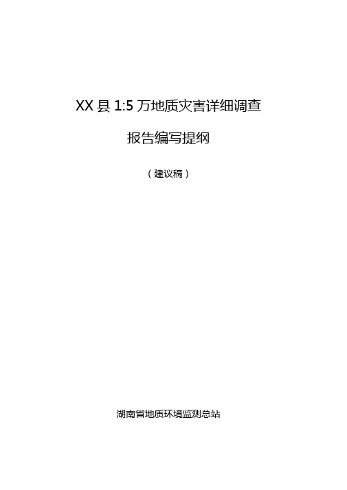某地质灾害详细调查报告编写提纲39完美优质版