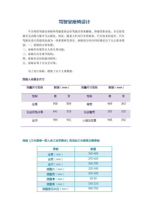 人机工程学驾驶室座椅设计