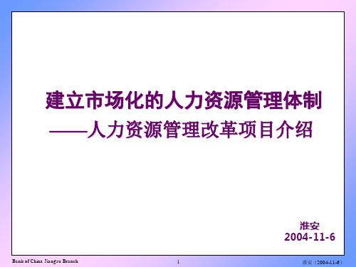 人力资源管理改革项目简介.ppt