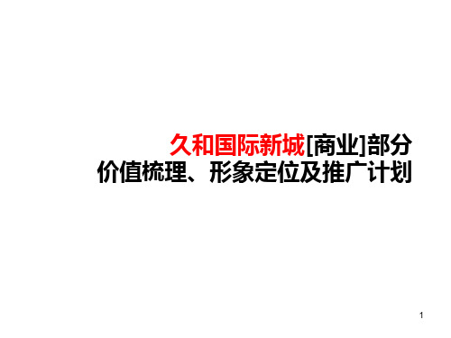 连云港久和国际新城商业部分价值梳理、形象定位及推广计划