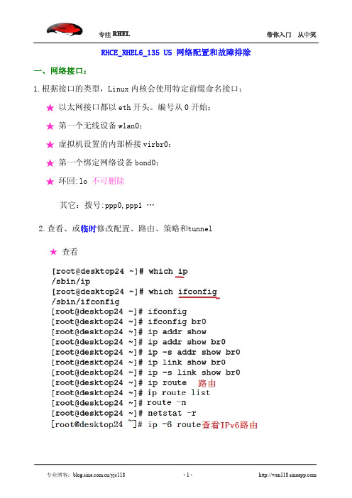 RHCE_RHEL6_135 U5 网络配置和故障排除
