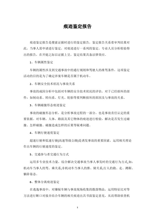 痕迹鉴定报告