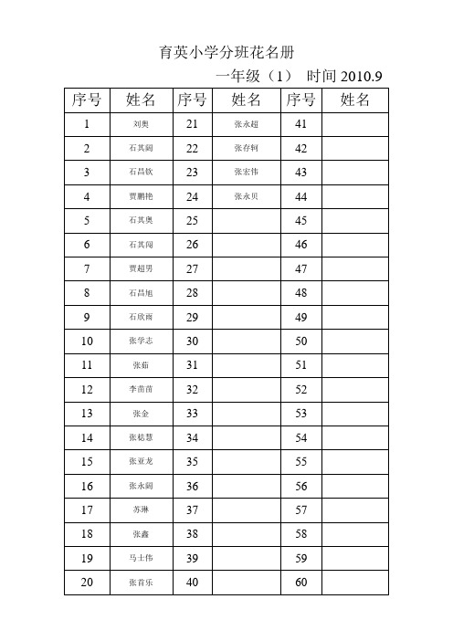 育英小学分班花名册10