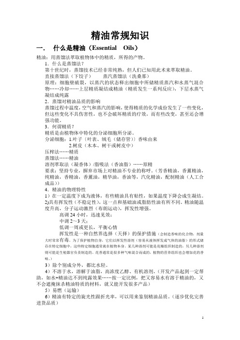 精油常规知识