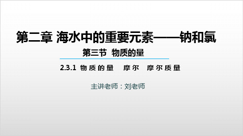 人教版化学《物质的量》PPT名师课件【新教材】1