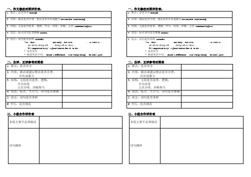 作文评价量表